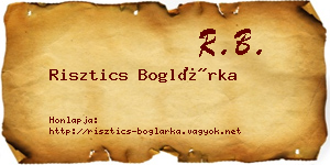 Risztics Boglárka névjegykártya